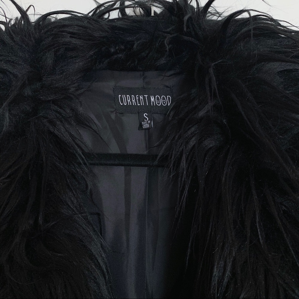Dolls Kill Midnight Black Faux Fur Teddy Jacket - Picture 3 of 13